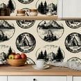 thumbnail image 5 of Peel and Stick Wallpaper Contact Paper Vintage Campfire 1980s Camping Mountain Scene Wall Mural Campfire Self Adhesive and Removable 24in x 118in, 5 of 8