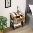 thumbnail image 5 of Nightstand,Modern Bedside End Table, Night Stand with Drawer and Storage Shelf for Living Room Bedroom, Industrial Metal Frame, 5 of 9