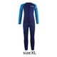 thumbnail image 4 of El traje de neopreno dividido embroma el traje de buceo termal de la cremallera frontal elástico de nylon del neopreno de 2,5m m Azul Marino XL, 4 of 8