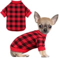 thumbnail image 1 of Jersey de forro polar para perros pequeños Jamktepat Buffalo Plaid, 1 of 7