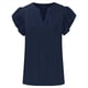 thumbnail image 5 of Camiseta de Corta con Cuello en V y Estampado de Hojas de para Mujer, Color Azul Marino, Talla XL, 5 of 8