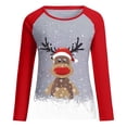 thumbnail image 4 of Womens Christmas Sweatshirts Long Sleeve Christmas Deer Print Womens Work Clothing,Grey,M, 4 of 4