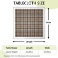 thumbnail image 2 of Brown Beige Plaid Checkered Pattern Square Fitted Tablecloth with Elastic Edge,Square Table Cover,Washable Elastic Table Cover for Home Kitchen Party Decor 34"x34", 2 of 6