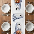 thumbnail image 6 of White Halloween Table Runner - 90 Inch Long, Kitchen Dining Table Runner Dresser Scarves, Ghost Modern Art Cute Farmhouse Decor for Coffee Tables Wedding Party Banquet, 6 of 8