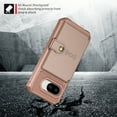 thumbnail image 7 of for Google Pixel 9A Case with Credit Card Holder, Magnetic Back Flip Case PU Leather Wallet Cover for Women Men, All-Round Shockproof Rugged Protective Phone Case for Google Pixel 9A, Rosegold, 7 of 7