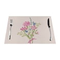 thumbnail image 1 of XMXT 6 Pcs Woven Placemats, Pink Lovely Bouquet Stain Resistant Anti-Skid Placemat for Kitchen Table, 12 x 18 inches, 1 of 6