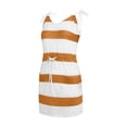 thumbnail image 4 of Women's Casual Tennis Dress Modern Print Sleeve Open Back V-Neck Short Dress for Everyday Wear Gold M, 4 of 6