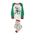 thumbnail image 6 of Family Matching Parent-Child Christmas Pajamas Sets Cartoon Dinosaur Print Long Sleeve T-Shirt + Long Pants Jumpsuit, 6 of 10