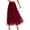 Wine Red, variant on PRETTYGARDEN Women's Tulle Skirt Summer Flowy High Waisted A-Line Cute Fall Fairy Layered Mesh Maxi Long Skirts