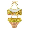 thumbnail image 4 of Alvivi Girls Two Piece Swimsuit Halter Crop Tank Top with Bottoms Summer Seaside Swimwear Light Gold 4-5, 4 of 7