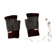 thumbnail image 3 of Guantes USB calentados de media palma de doble cara y espalda calefacción de clima frío Café, 3 of 8