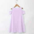 thumbnail image 5 of Little Girl Dress Short Sleeve Tiered Swing A-Line Summer Purple Dresses For Girls Birthday Dresses For Girls Sundress Princess Dress, 5 of 5