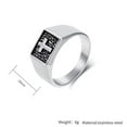 thumbnail image 3 of PAMTIER Cross Rings for Women Men Solid Square Band Ring with Black Textured Background Stainless Steel Religious Statement Jewelry Silver Size 7, 3 of 5