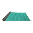thumbnail image 2 of Ahgly Company Indoor Round Abstract Turquoise Blue Contemporary Area Rugs, 4' Round, 2 of 4