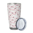 thumbnail image 2 of KLL Cute Bow Tie Print 40oz Stainless Steel Insulated Car Cup with Spillproof Lid - Keep Your Drink Hot or Cold on the Go-Straw Two-piece Set, 2 of 8