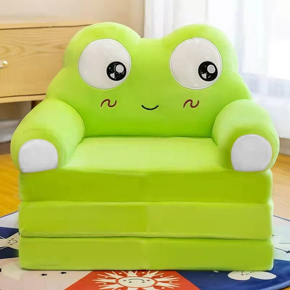 Huhuzaio Seat Cushion Plush Foldable Kids Sofa Backrest Armchair 2 In 1 Foldable Children Sofa Cute Cartoon Lazy Sofa Children Flip Open Sofa Bed For Living Room Bedroom Without Liner Filler