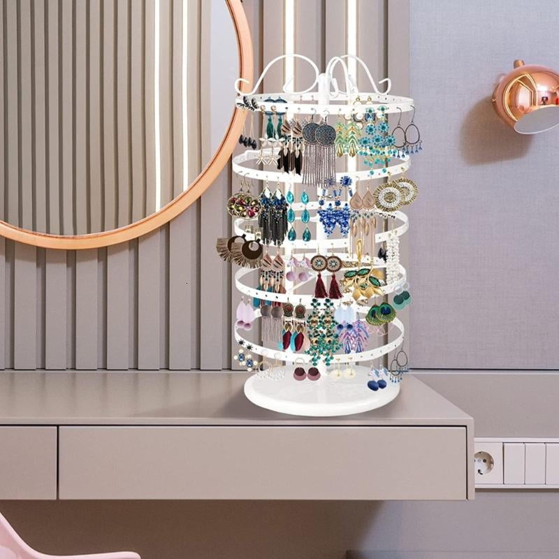 WINDLAND 5 Tier Rotating Earring Holder 220 Holes Earring Storage Display Tower Rack