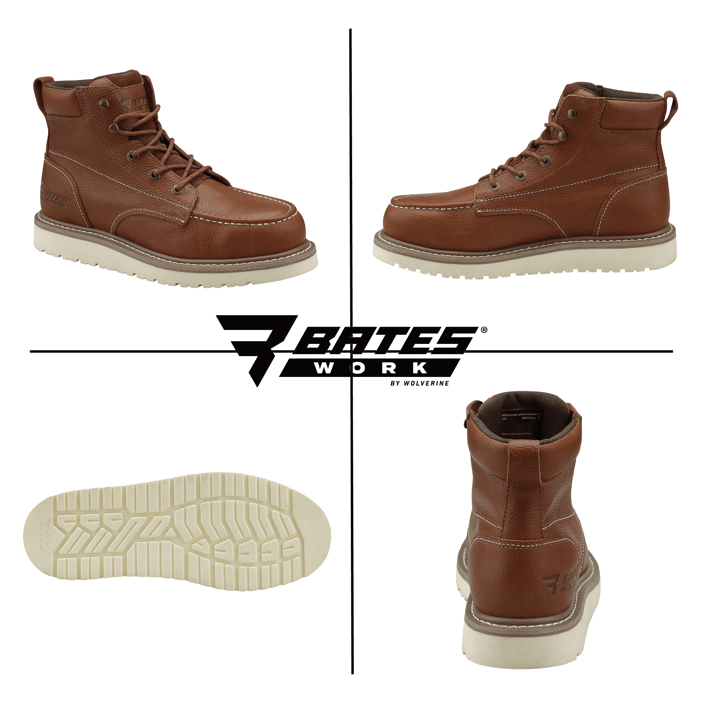 Bates Work by Wolverine Men's Webster Goodyear Welt Steel Toe Work Boot
