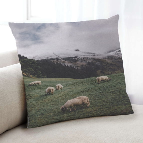 Ahgly Company Animals Sheep Indoor Throw Pillow, 18 inch by 18 inch