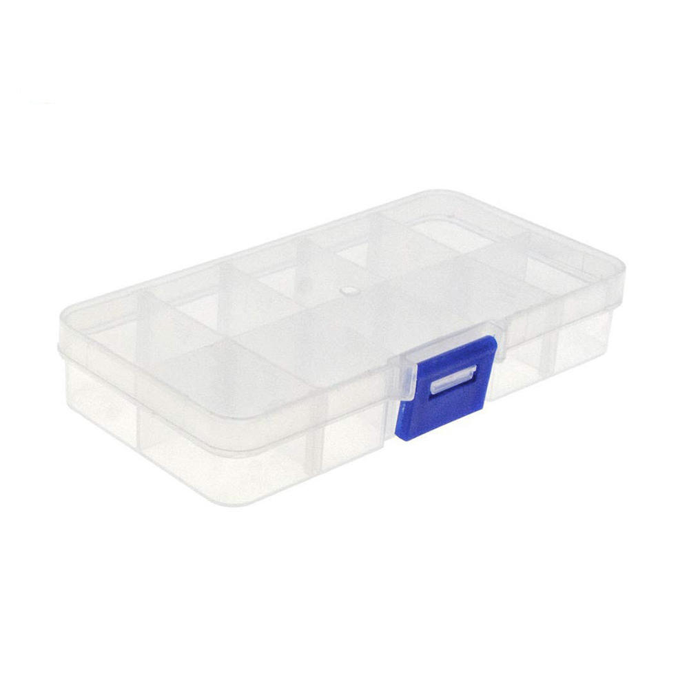 LIVINGbasics Plastic Storage Organizer Box with Adjustable Dividers, 10