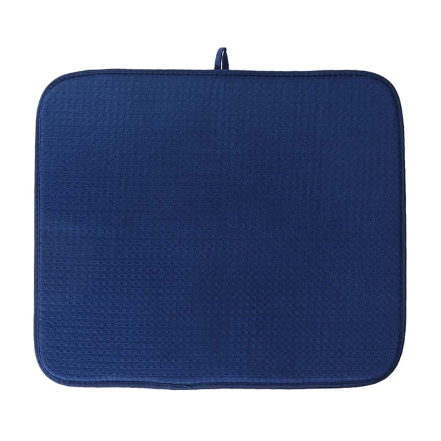 Tapete absorbente multiusos para secar platos y vajilla, resistente al calor, rectangular, azul