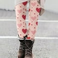 thumbnail image 2 of QATAINLAV Women's Valentine Day Leggings Novelty Heart Graphic Print Tight Yoga Pants Casual Elastic High Waisted Tummy Control Sport Leggings Multicolor S, 2 of 6