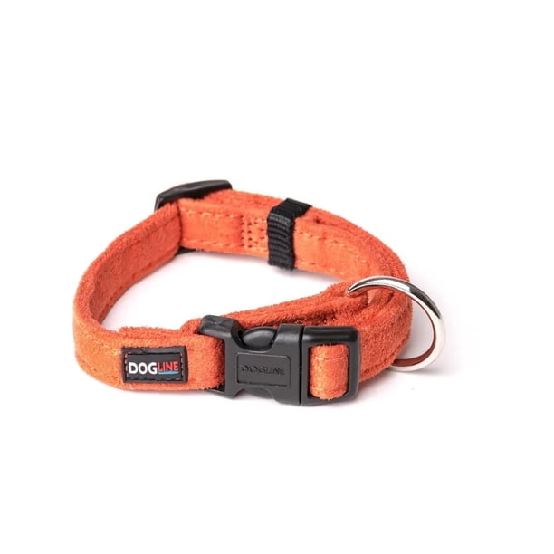 Collar Perro Dogline Microfibra Chico Naranja