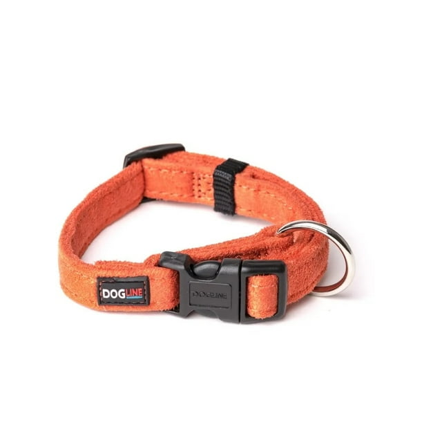 Collar Perro Dogline Microfibra Chico Naranja