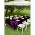 thumbnail image 3 of Outdoor Tablecloth with Umbrella Hole and Zipper, Purple Rose Rectangle Table Cloth 60x84 Inch Waterproof Tablecloth, Vintage Abstract Garden Flower Floral Black Picnic Table Cover for Patio Camping, 3 of 7