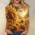 thumbnail image 2 of CYMMPU 3/4 Sleeve Crew Neck Blouses for Women Dressy Casual Bee Graphic Loose Fit Spring Tunic Tops Fall Fashion Shirts Lightweight Basic T-Shirts XXXL, 2 of 5