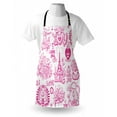 thumbnail image 3 of Doodle Apron I Love You Valenties Design Hugging Touching Singing Hearts Coffee Expressing Affection, Unisex Kitchen Bib Apron with Adjustable Neck for Cooking Baking Gardening, Pink, by Ambesonne, 3 of 3