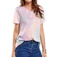 thumbnail image 1 of Women Tie-dye Crew Neck Short Sleeve T-shirt, 1 of 3