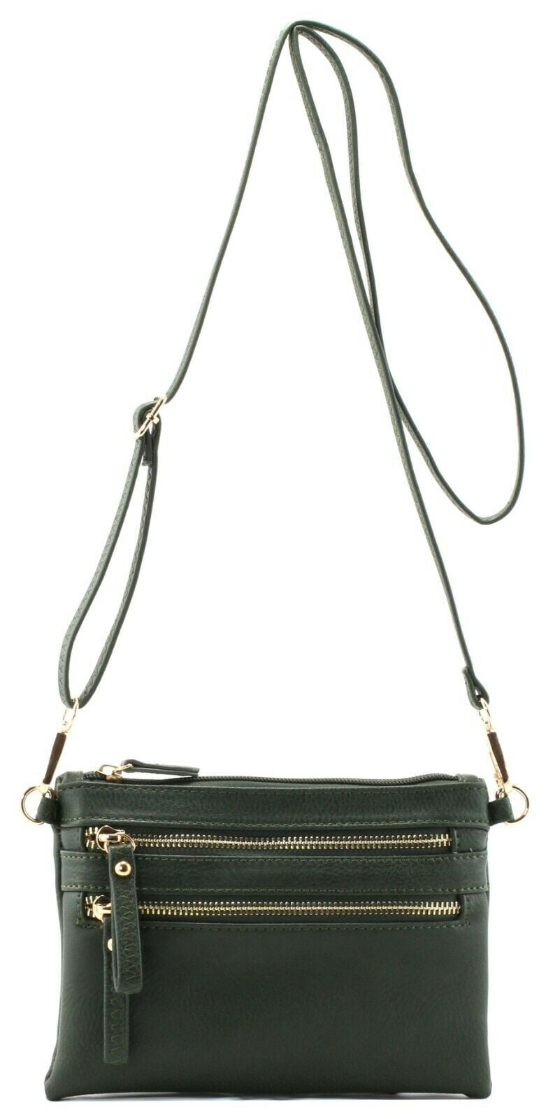 Amy & Joey - Multi Zipper Pockets Small Wristlet Crossbody Bag Travel ...