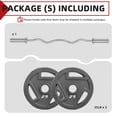 thumbnail image 2 of FlexWave 4FT EZ Curl Barbell Set with 5 Pairs of 3-Hole Cast Iron Plates (2.5–45LB), Home Gym Weight Set, 2 of 6