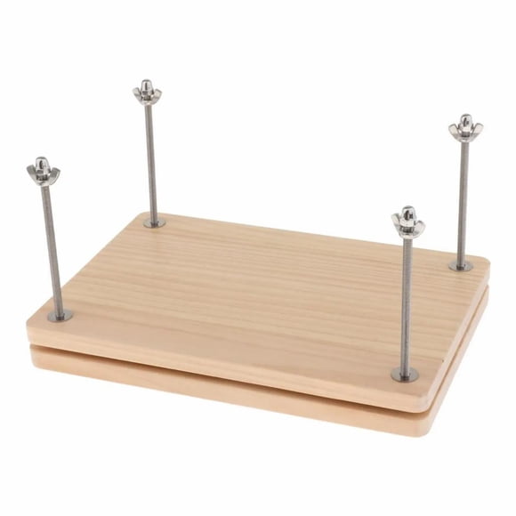 Maytalsory Bamboo Wood Book Press Sewing Paper Clamp Paper Punch Machine For Effective Bookbinding Tools Crafted Bamboo Wood