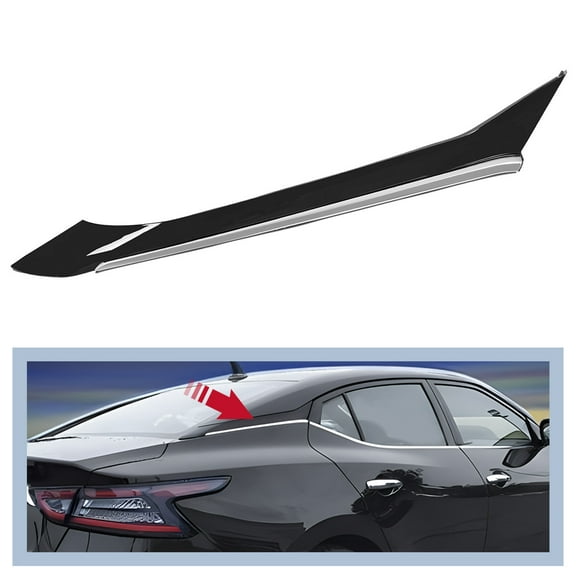 KOJEM C-Pillar Trim Fit for 2016-2021 Nissan Maxima Replacement for 788724RA0A Rear Body Molding Panel Black & Silvery Right Passenger Side