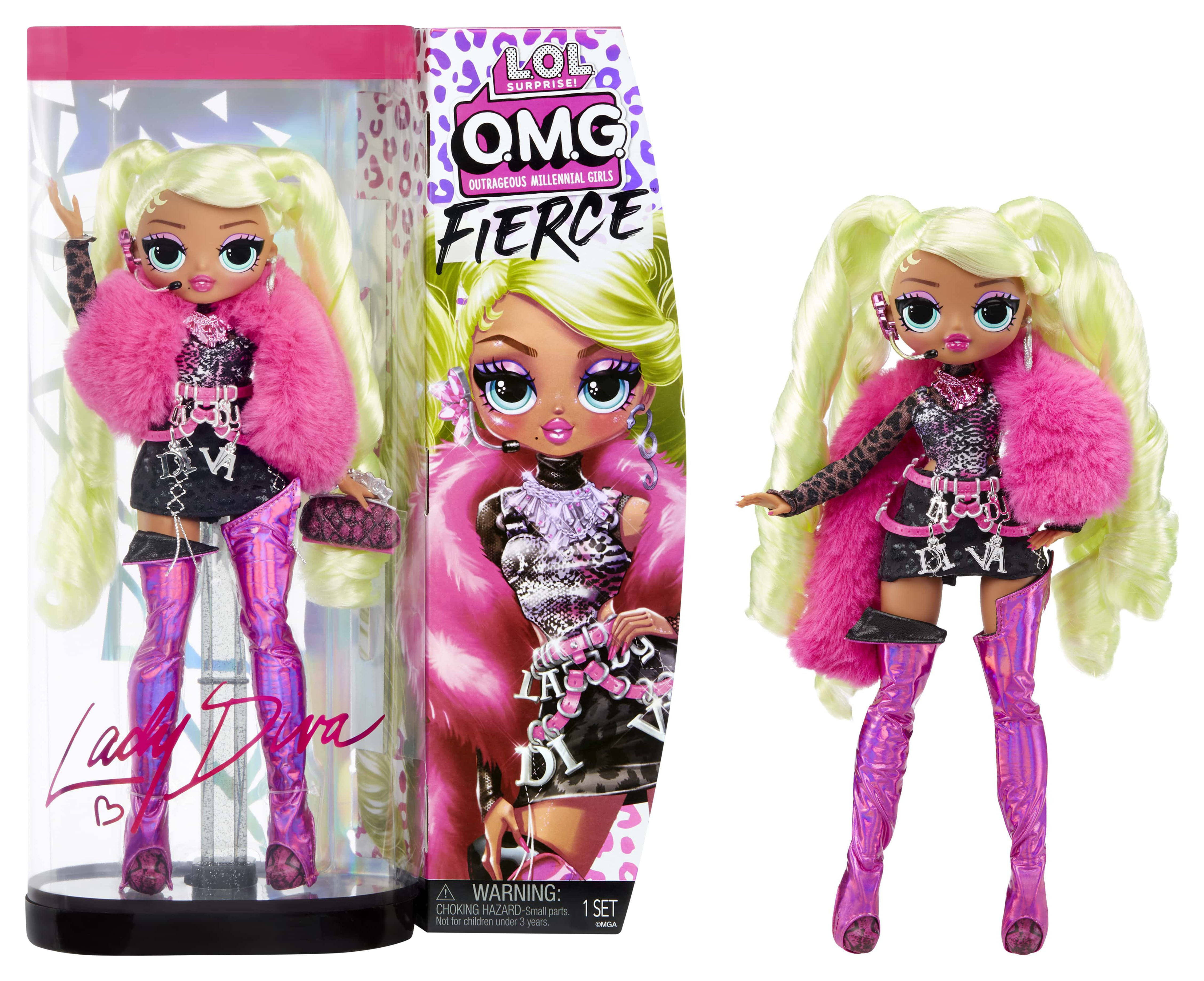 L.O.L. サプライズ! Diva Big Girls Fleece Pullover Hoodie Royal Diva Pink 14ー16 MGA Entertainment 985877 Collectible Lady Diva 5 to 2 Years Dolls,  Multicolor