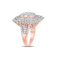 thumbnail image 3 of 10kt Rose Gold Womens Round Baguette Diamond Cluster Ring 3-1/2 Cttw, 3 of 4