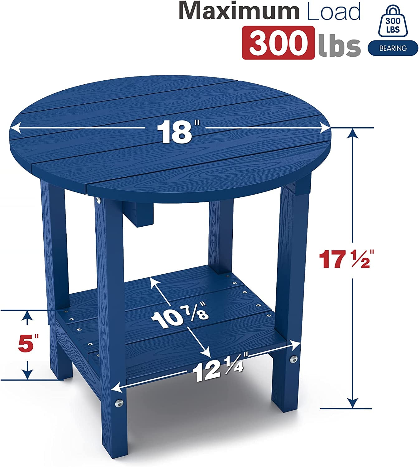 WINSOON 2Tier Side Table Adirondack Table End Table Outdoor table with