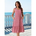 thumbnail image 4 of DARING DIVA Summer V Neck Sleeveless Flowy Midi Dress L Red, 4 of 7