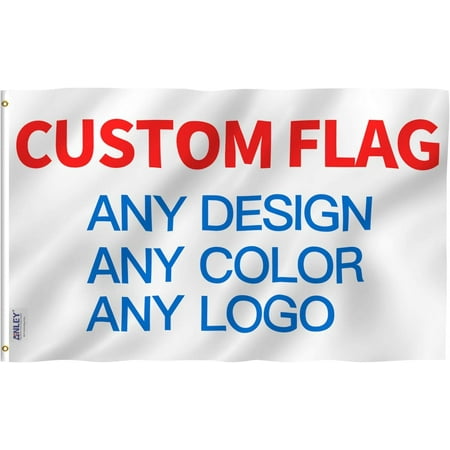 Custom Flag 3x5 Ft for Outdoors - Print Your Own Logo/Design/Words - Vivid Color, Canvas Header and Double Stitched - Customized Flags Banners with Brass Grommets 3 X 5 Ft