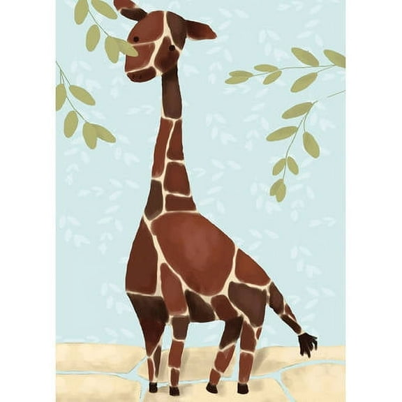 Oopsy Daisy's Gillespie the Giraffe Blue Canvas Wall Art, 10x14