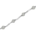 thumbnail image 3 of Haus of Brilliance .925 Sterling Silver 1.0 Cttw Womens Round cut Lobster Claw Clasp Diamond Cluster Miracle-Set Station & Twisted Bar 7" Tennis Bracelet (H-I Color, I1-I2 Clarity), 3 of 7