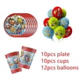 thumbnail image 4 of Superzings suministros para fiestas temáticas, juego de vajilla desechable, plato de papel, vaso de paja, suministros para fiestas, globos de látex, juguete Superzings, 4 of 4