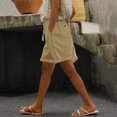 thumbnail image 2 of Summer Savings Clearance 2024 Black Wide Leg Dress Pants for Women Shorts Pants Summer Elastic Waist Casual Linen Pockets Pants, 2 of 6