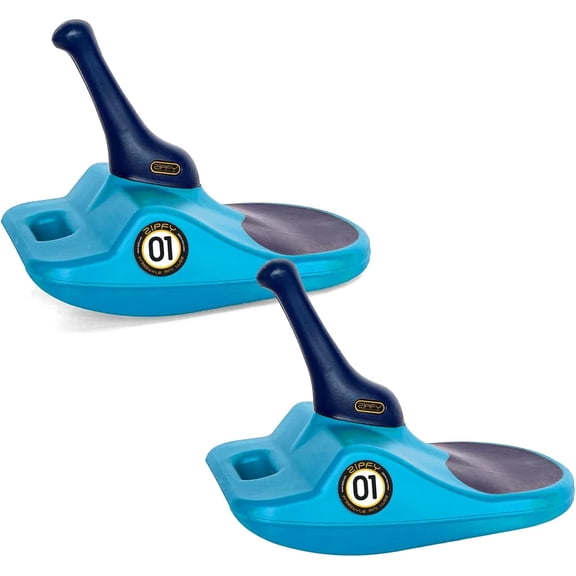 Zipfy Freestyle Mini Luge Snow Sled – Made in USA – Lightweight Steerable Sit-Down Racer (Aqua Blue, 2 Pack)