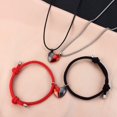 thumbnail image 2 of Sunjoy Tech 4Pcs/Set Couple Necklaces Bracelets Magnetic Distance Heart Pendant Men Women Handmade Geometric Jewelry Set for Daily Wear, 2 of 4