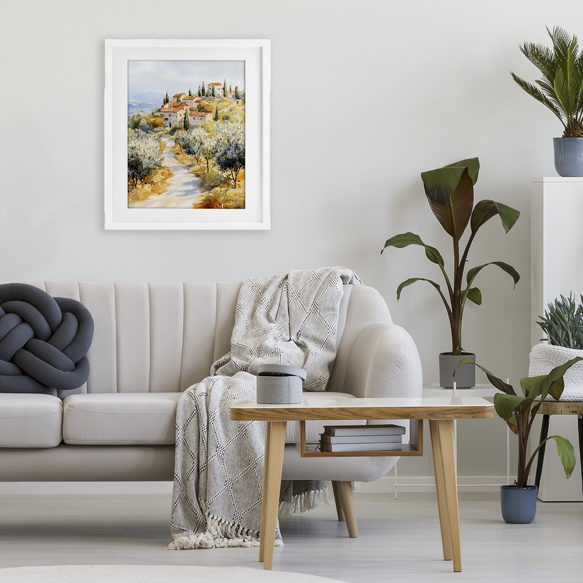 Stupell Industries Tuscan Hilltop Village View White Framed Print Under Glass, design by LSR Design Studio