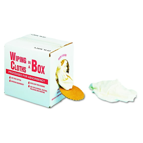 General Supply N205CW05 Multipurpose Reusable Wiping Cloths, Cotton, White, 5lb Box