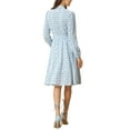 thumbnail image 3 of INSPIRE CHIC Robe Midi Ceinturée à Imprimé Floral Vintage en Mousseline à Manches Longues à Col Noué pour Femme TP Bleu Pâle, 3 of 6